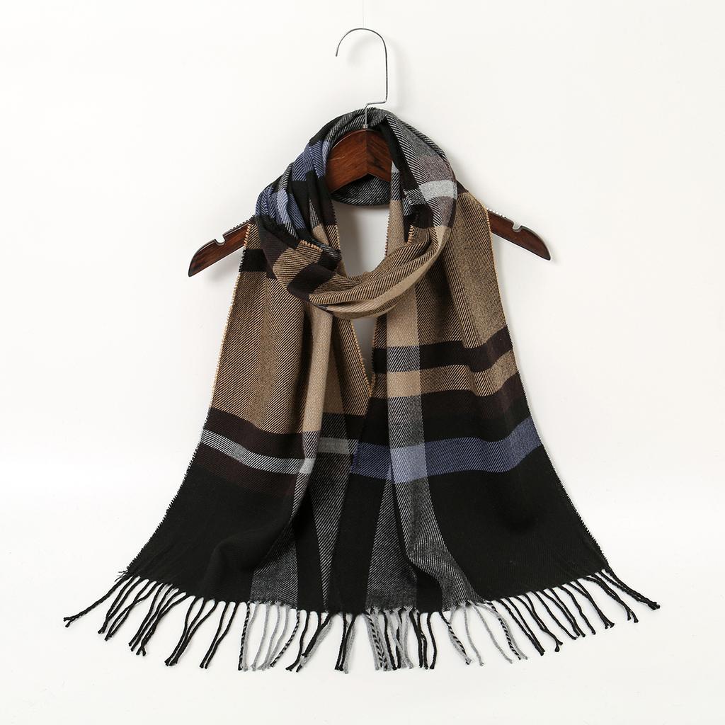 Luxury Brand Women Cashmere Scarves Lady Winter Warm Soft Pashmina Shawls Wraps Female Plaid Knitted Long Scarf For Women