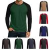 Men's Round Neck Plunger Long Sleeve T-Shirt Top