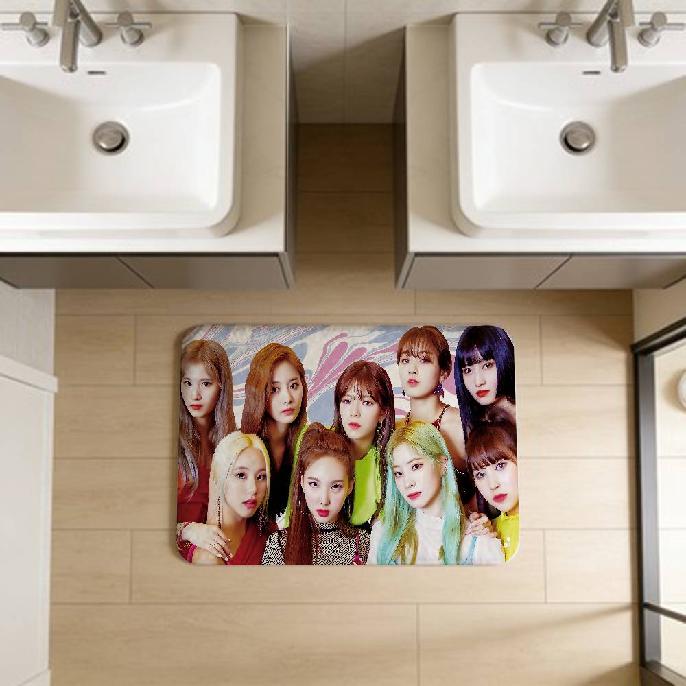 T-Twice Kpop Floor Mat Cheaper Anti-slip Modern Living Room Balcony Printed Bedside Mats