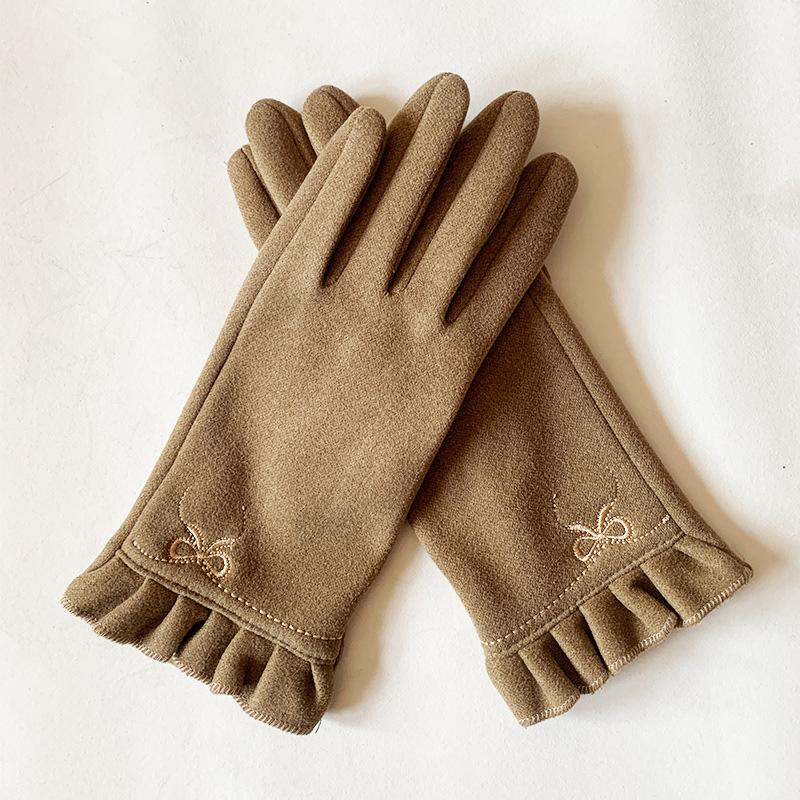 

Женские теплые перчатки с сенсорным экраном, утолщенные бархатные повседневные модные перчатки для улицы