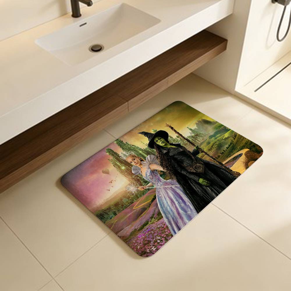 Grande Movie W-Wicked Entrance Door Mat Washable Non-Slip Living Room Sofa Chairs Area Mat Kitchen Welcome Doormat