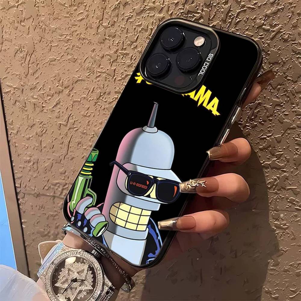 

Futurama Funny Animated Phone Case Color Silver Shell For LPhone 17 16 16e 15 14 13 12 11 Pro Max Plus iPhone 16 plus