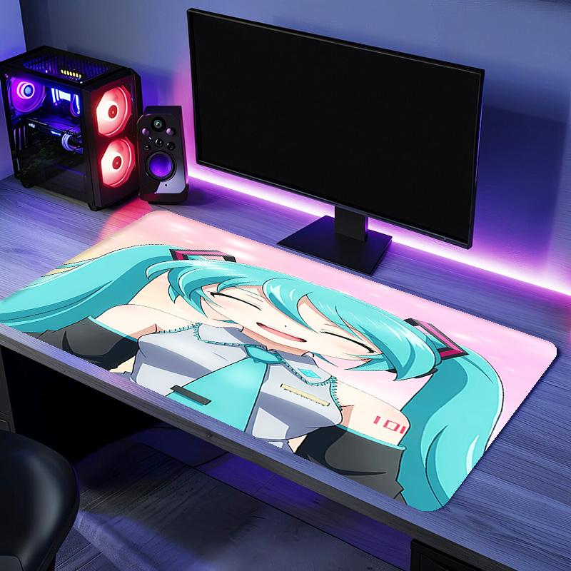 Podložka pod myš Hatsune Miku - Protiskluzová gumová základna, Hladký povrch pro práci, Hraní her, Kancelářské a domácí použití, Stolní podložka pod myš