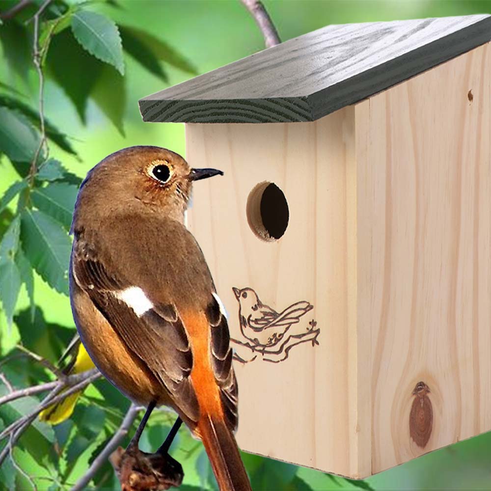 Pigeon House Hanging Bird House Wooden Artificial Finch Nest Convenient DIY Birds Nesting Box Outdoor