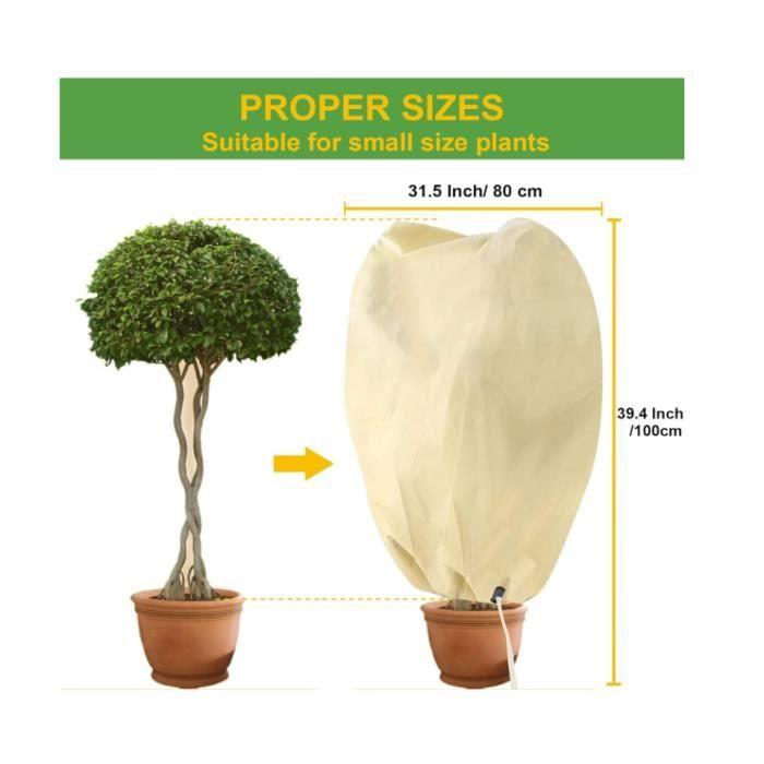 Housse de Protection pour Plantes Voile d'hivernage - Blanc - 100x80cm