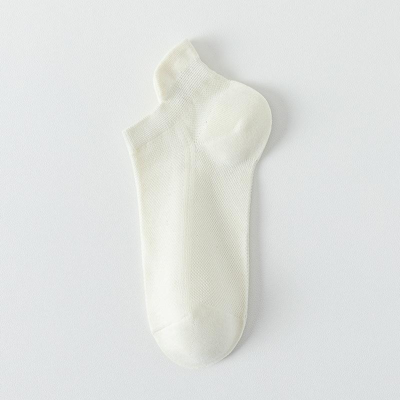 Women's Summer Thin Style Wicking Sweat Shallow Mouth Mesh Breathable Invisible Non Slip Heel Socks