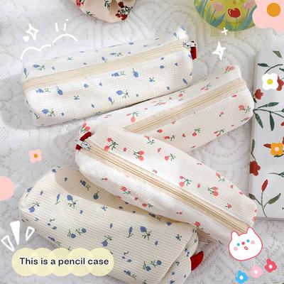 Astuccio Kawaii Fatto a Mano Semplice Piccolo Sacchetto Portapenne Floreale Carino Mini Custodia per Cancelleria Cancelleria per Studio Ufficio Cancelleria