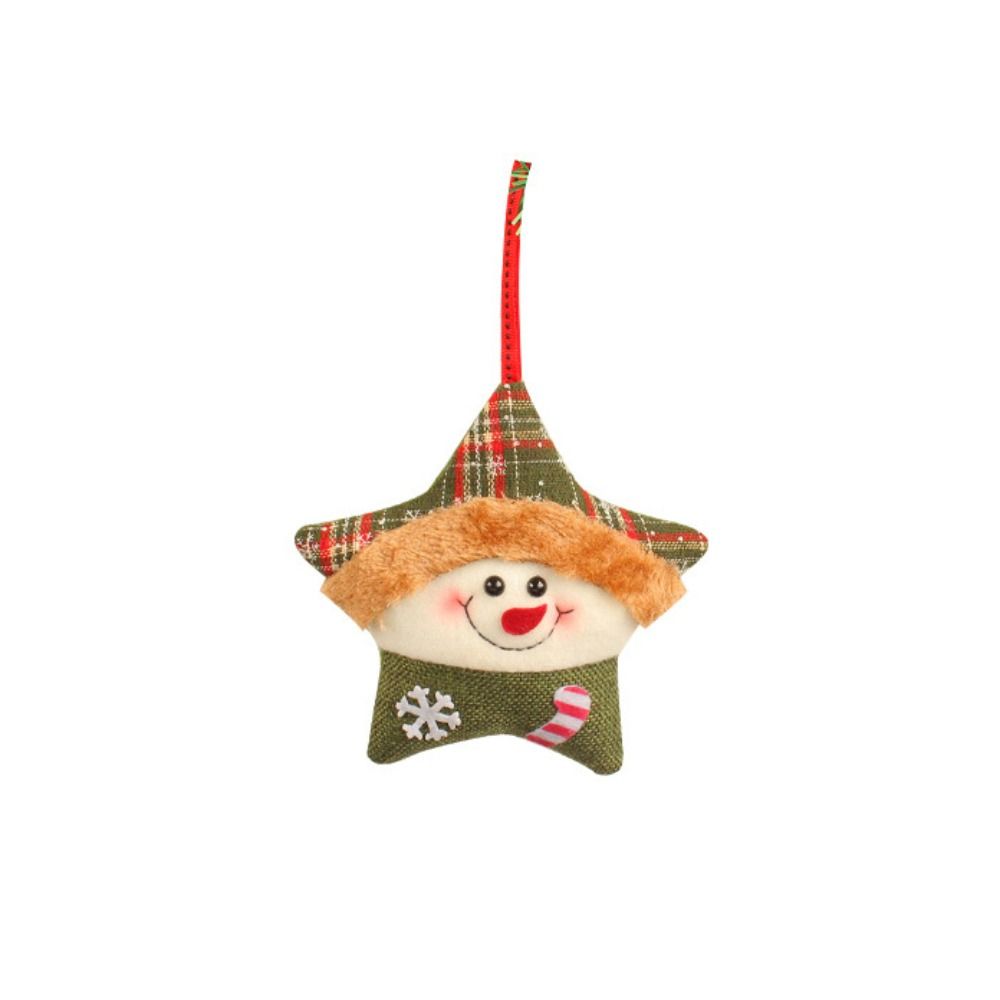 

Star Shaped Snowman Christmas Tree Pendant Plush Xmas Tree Pendant New Year Snowman