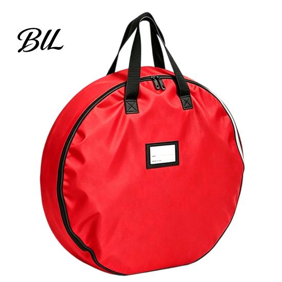 Round Artificial Tree Ornament Case Large Garland Storage Bag, Waterproof Oxford Container with Bag for Wreaths Reinforced Handles, Tear-Resistant