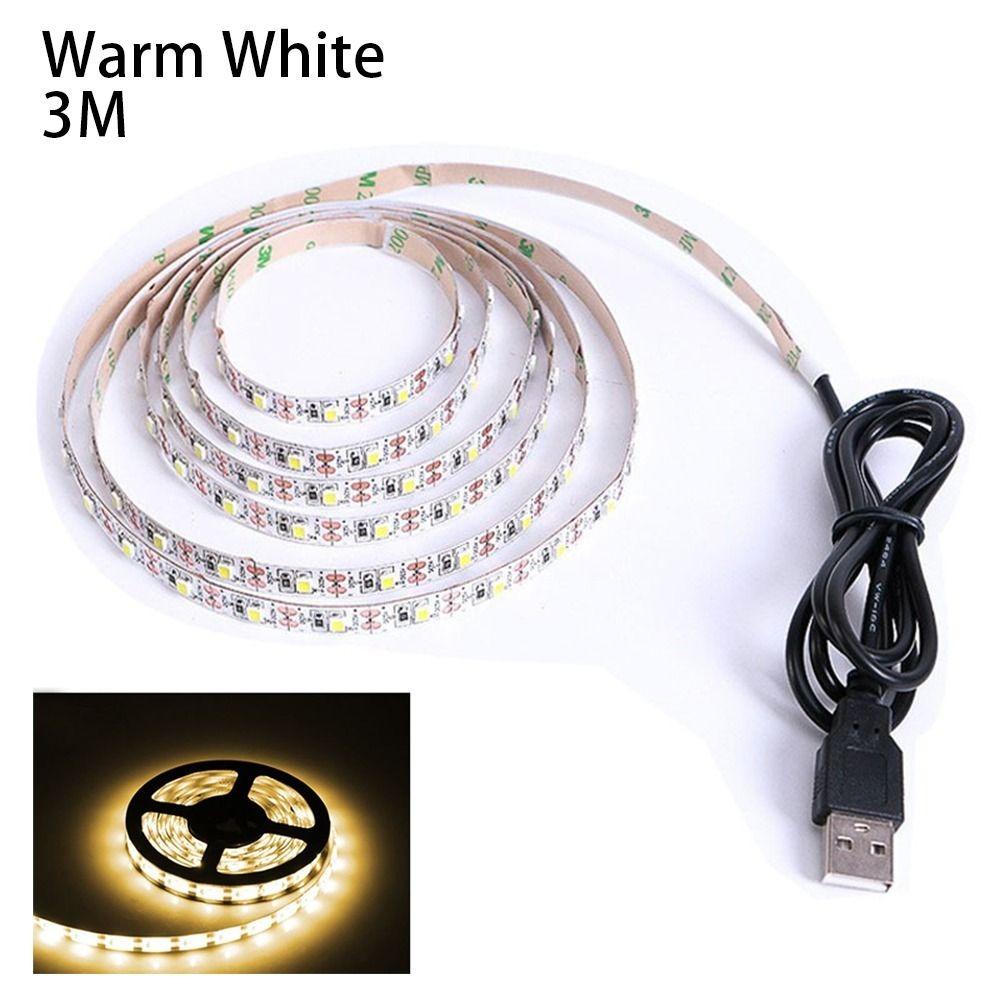 1Pcs Waterproof DC 5V LED String Light White Warm White 1-5m USB Strip Lamp Home Decor Lighting Tape SMD 2835 LED TV Background