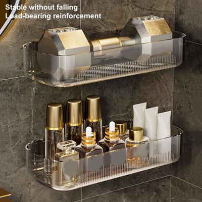 Bathroom Shelf Space-saving Adhesive Shower Rack Durable Wall Mount Bathroom Storage Organizer for Home