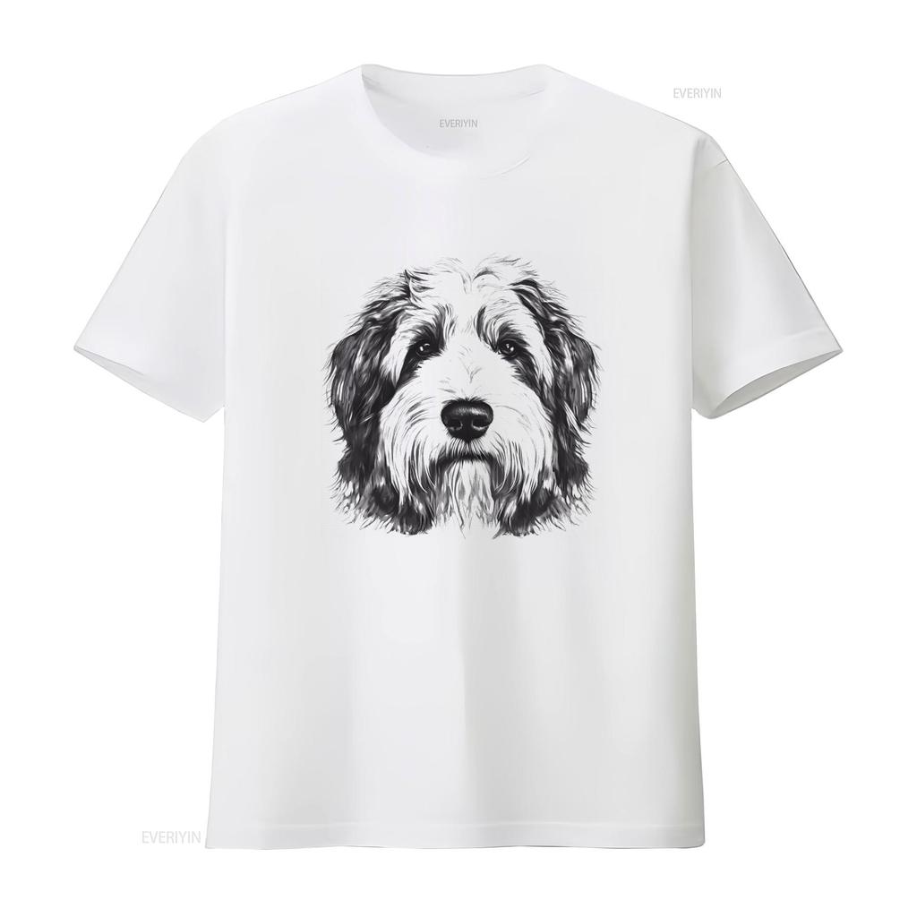 Old English Sheepdog Print Mens T Shirt 100 Cotton Soft Comfortable Vintage Washed Stylish Homme Unisex Versatile Graphic