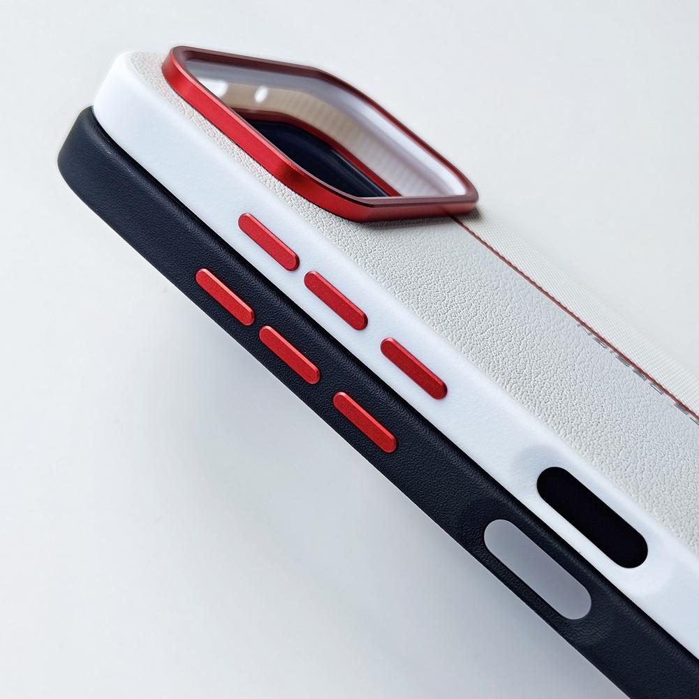 Metal Lens Ring Raised Faux Leather Back Phone Case For Honor 600 Pro Honor600 Slim Protective Cover
