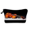 1 Stück Musiksymbol Tastaturdruck Kosmetikaufbewahrungstasche, Tragbare Make-up-Tasche Toilettenartikel Waschorganizer für Frauen Mädchen Halloween Weihnachtsgeschenke