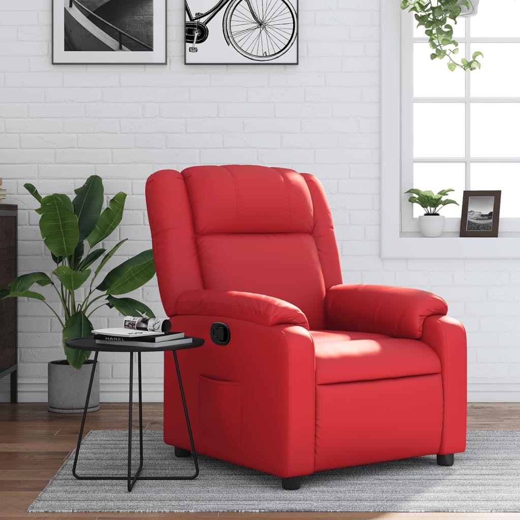 Relax Chair In Red Synthetic Leather