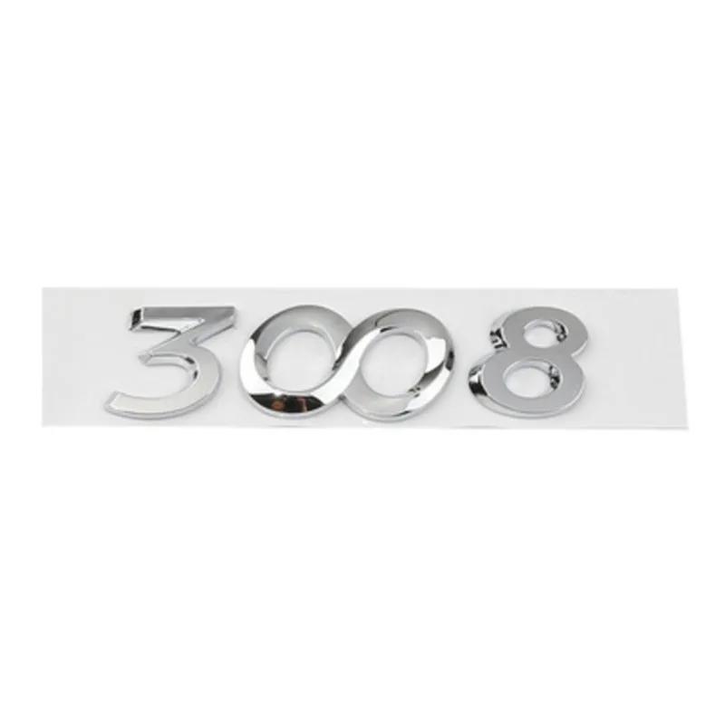 2026 Het Bilklistermärke För Peugeot 2008 3008 4008 5008 3D ABS Silver Svart Logotyp 2008 3008 4008 5008 Emblem Bilmärke Baklucka Dekal S