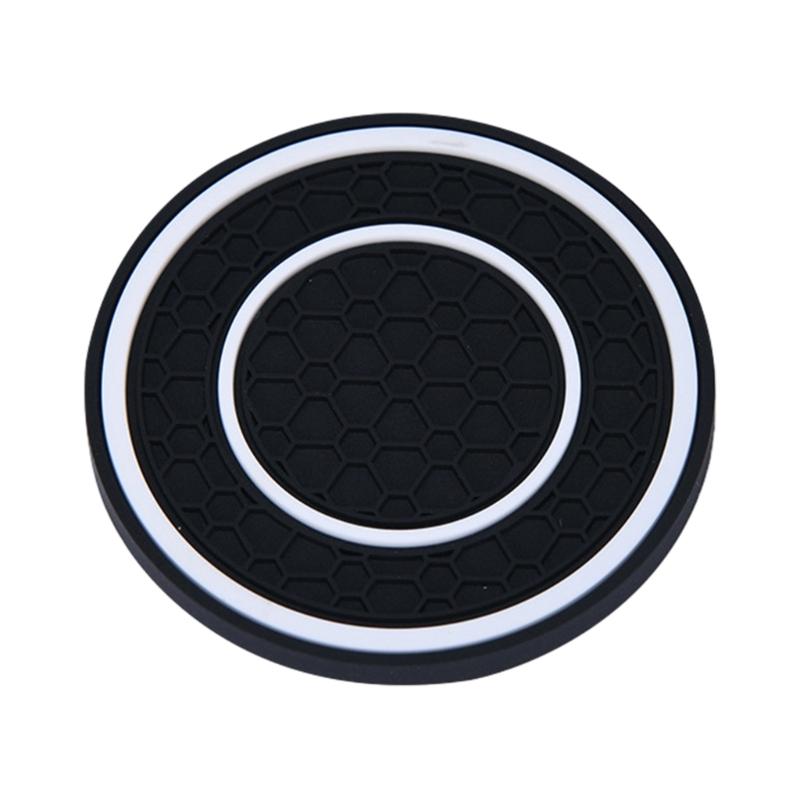 Car Water Cup Holder Pad Honeycomb Texture Embeded Non Slip Mat Universal Automotive Bottle Holder Insert Mat 2.75in