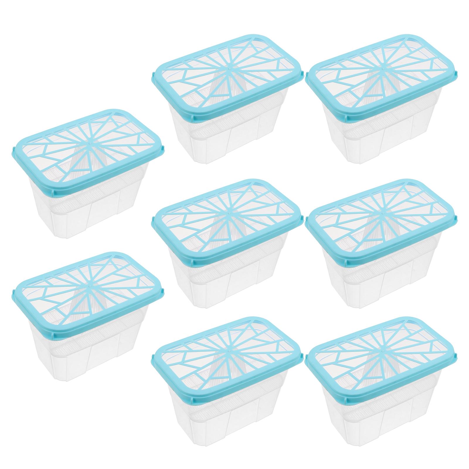 8pcs Reusable Moisture Absorber Box Empty Dehumidifier Container For Closet Bathroom Wardrobe Storage Refillable Plastic