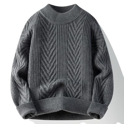 Einfarbiger Herbst- und Winter-Herren-Verdickter Lockerer Pullover Mode-Pullover Strickpullover Ausländischer Stil Vielseitiger Trend Top