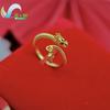 Fancy Gold Carve Dragon Phoenix Couple Adjustable Open Rings Stone Lucky Charm Band Classic Elegant Fashion Jewelry Gift Wedding