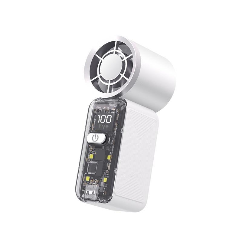 Portable Mini Handheld Pocket Fan With Led Display Usb Rechargeable 100 Speed Adjustable Fan