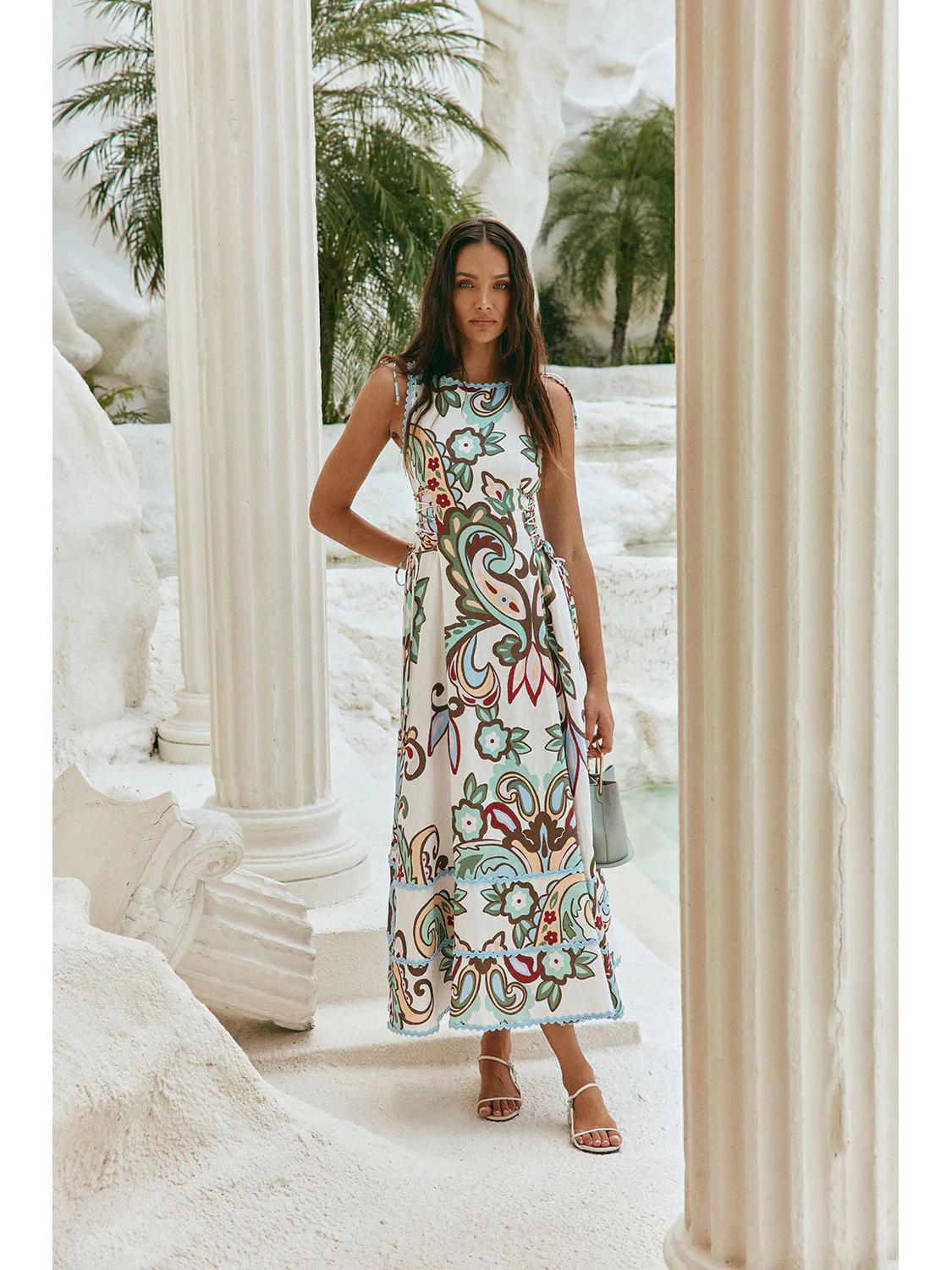 European and American 2026 Personalized Fashion Linen Sleeveless Vest Dress XL