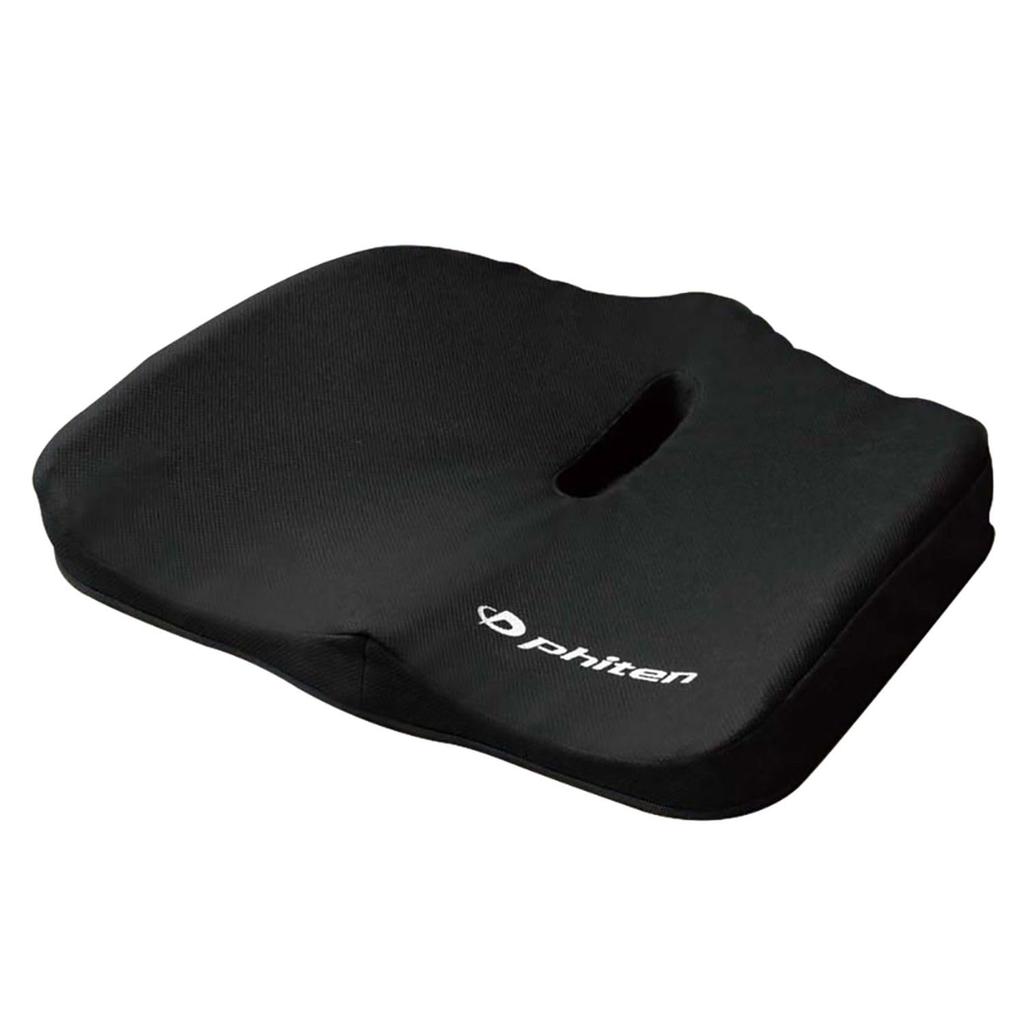 BONFORM Seat Cushion Phiten GEL for Hips 43 X 36 Cm Black Distributes Body Pressure and Absorbs Shock Highly Breathable and Does Not Get Stuffy Cover