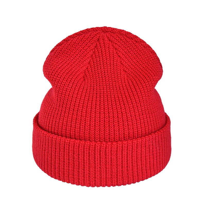 YIHONG winter Hats For Women Men Knit Cuffed Fisherman Beanie Warm Winter Hats Cap красный
