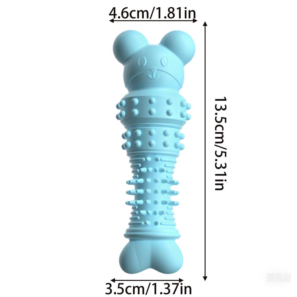 Pet Chew Toy Soft Rubber Bite-resistance Bone Shape Teeth Grinding Chewing Interactive Toys for Small Dogs Training Pet Supplies