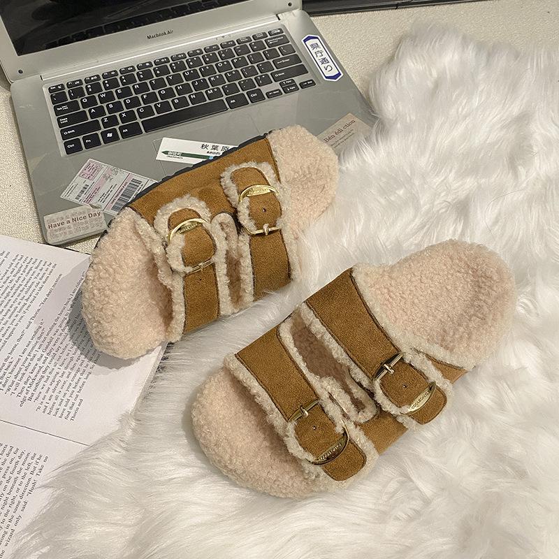 Dicksohlige Temperament Mao Mao Schuhe Damen 2025 neue Herbstmode vielseitige Oberbekleidungsschuhe Ein-Fuß-Faulenzer-Slipper