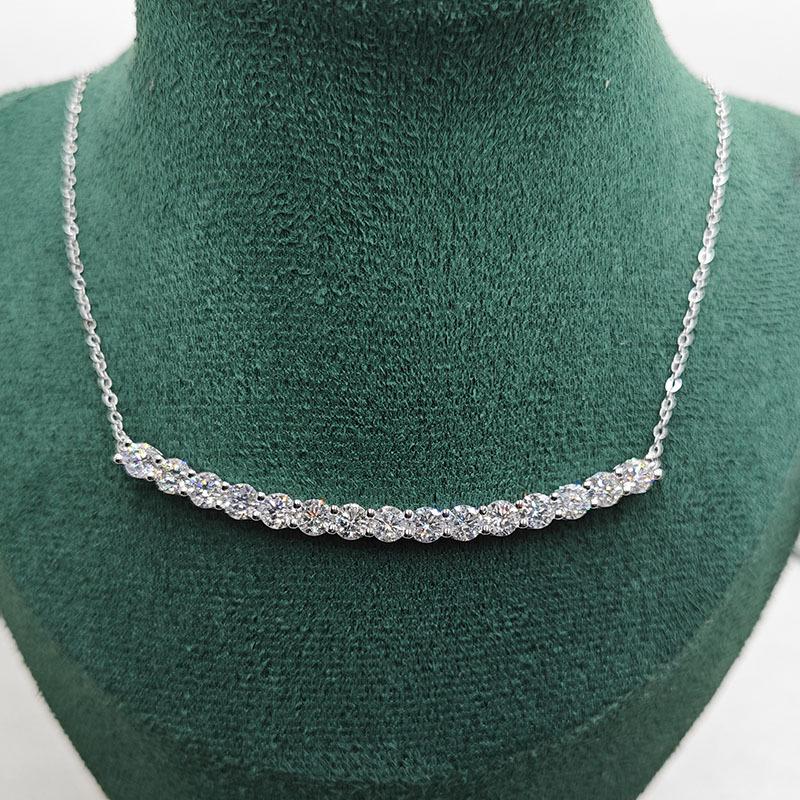 925 Sterling Silver Moissanite Smile Pendant Necklace – European American Fashion