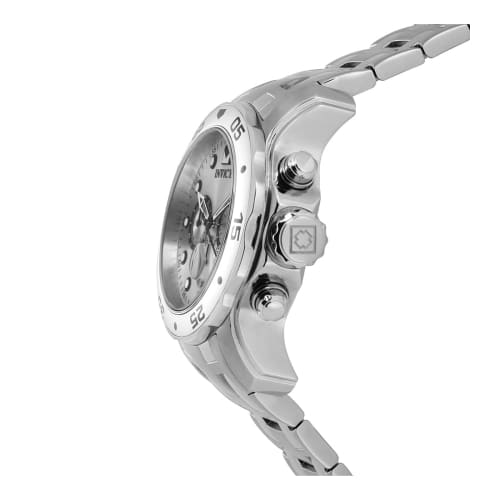 Invicta Pro Diver Quartz Watch, 48mm Case, Silver Stainless Steel Strap, Silver Dial, 0071, Men's, Officially Imported