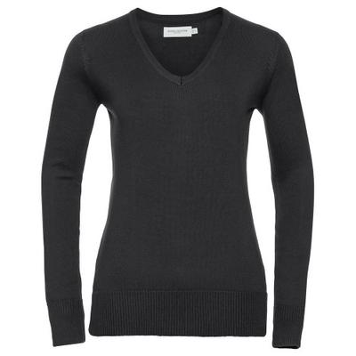 Womens/Ladies Cotton Acrylic V Neck Sweatshirt