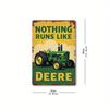 "GreenGold Vintage: John Deere Tractor Distressed Tin Sign | Iconic 'Nothing Runs Like Deere' Decor for Garage Shrines & Barns"