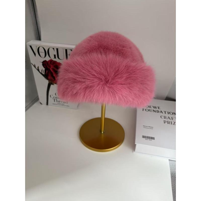 New Women's Plush Bucket Hat - Warm Winter Fisherman Hat with Fluffy Lining, Christmas Gift Panama Cap for Cold Weather