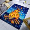 Starry Sky and Bonfire Print Carpet for Bedroom Living Room Bedside Sofa Floor Mat Modern Home Decor Area Rug Luxury Gift