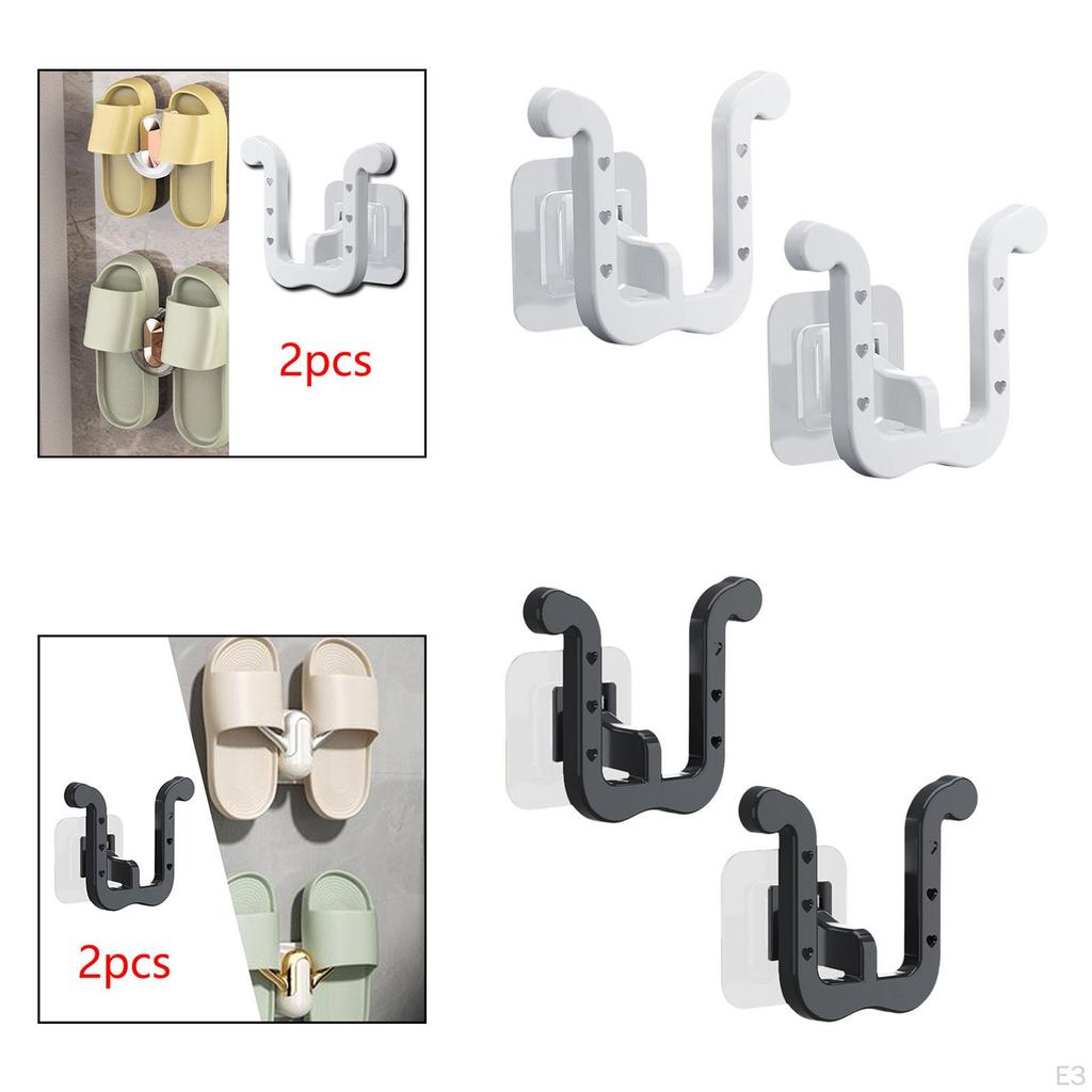 2 Pack Slipper Storage Rack Wall Mount U-Shaped Easy Assembly Accessories Multi-Purpose Entryway