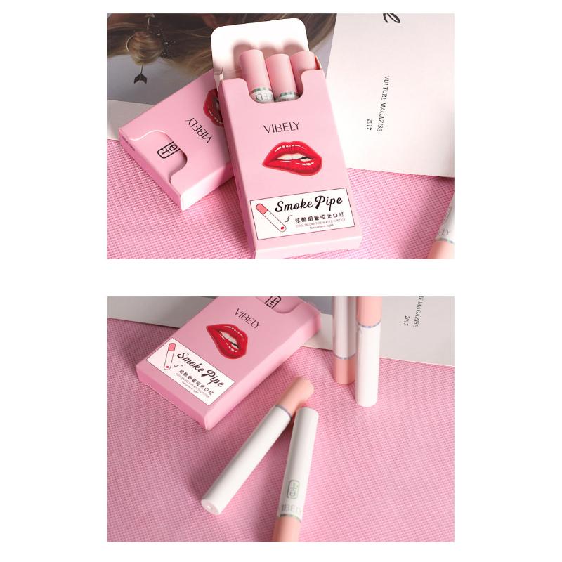 VIBELY Small Tube Matte Lipstick 4pcs Boxed Not Easy To Fall Off Color Velvet Not Fall Off Color Makeup