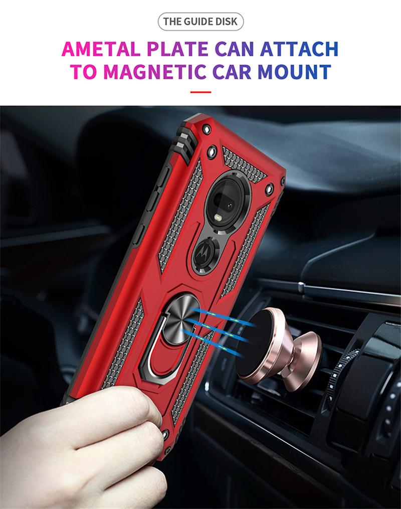 For Motorola Moto G6 G7 Plus G8 Power Lite G9 Play Case Magnetic Ring Holder Cover for Moto E5 E6 E6S E6i E7 Power 2021 Cases