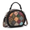 New European and American Retro Women's Bag with Top Layer Cowhide, Fashionable and Casual Splicing, Women's Handbag, Single Shoulder Crossbody Bag