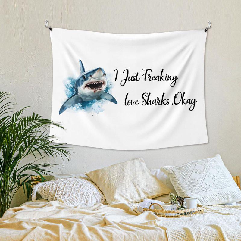 Blue White Stripe Tapestry Wall Hanging Watercolor Octopus Friends Quote Nautical Aesthetic Wall Art Dorm Room Decor