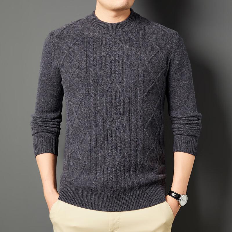 Firstview Men's Winter 98% Wool Round Neck Sweater FV25D1990