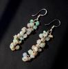 Natural Welo Fire Ethiopian Opal Cabochon Beads Earrings 925 Silver
