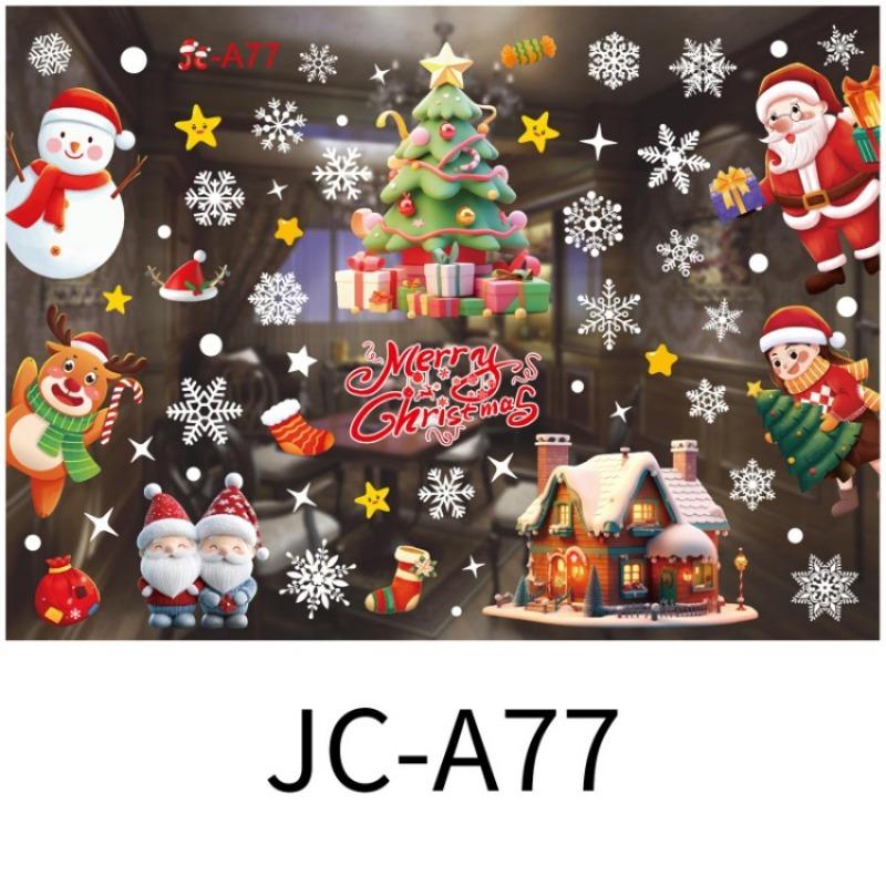 Christmas Window Decoration Stickers Merry Christmas Wall Stickers Window Glass Merry Christmas Home Decoration Happy New Year Stickers