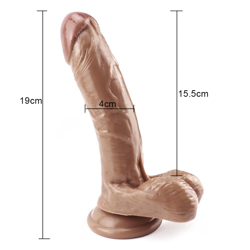 RUNYU Dildo With Suction Cup Fake Brown Penis Sex Toy For Women