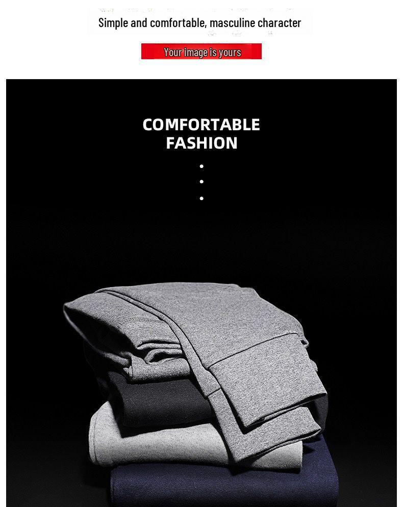 Men's 100% Cotton Lightweight Autumn Trousers - Warm, Comfortable Winter Base Pants