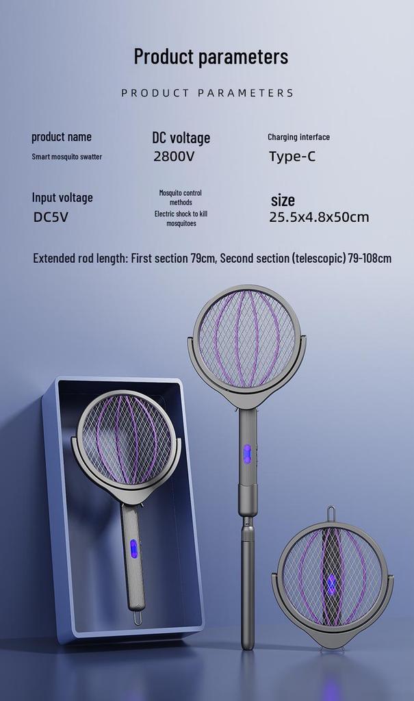 Summer Home Light Wave Foldable Electric Mosquito Swatter and Outdoor Automatic Mosquito Killer Lamp