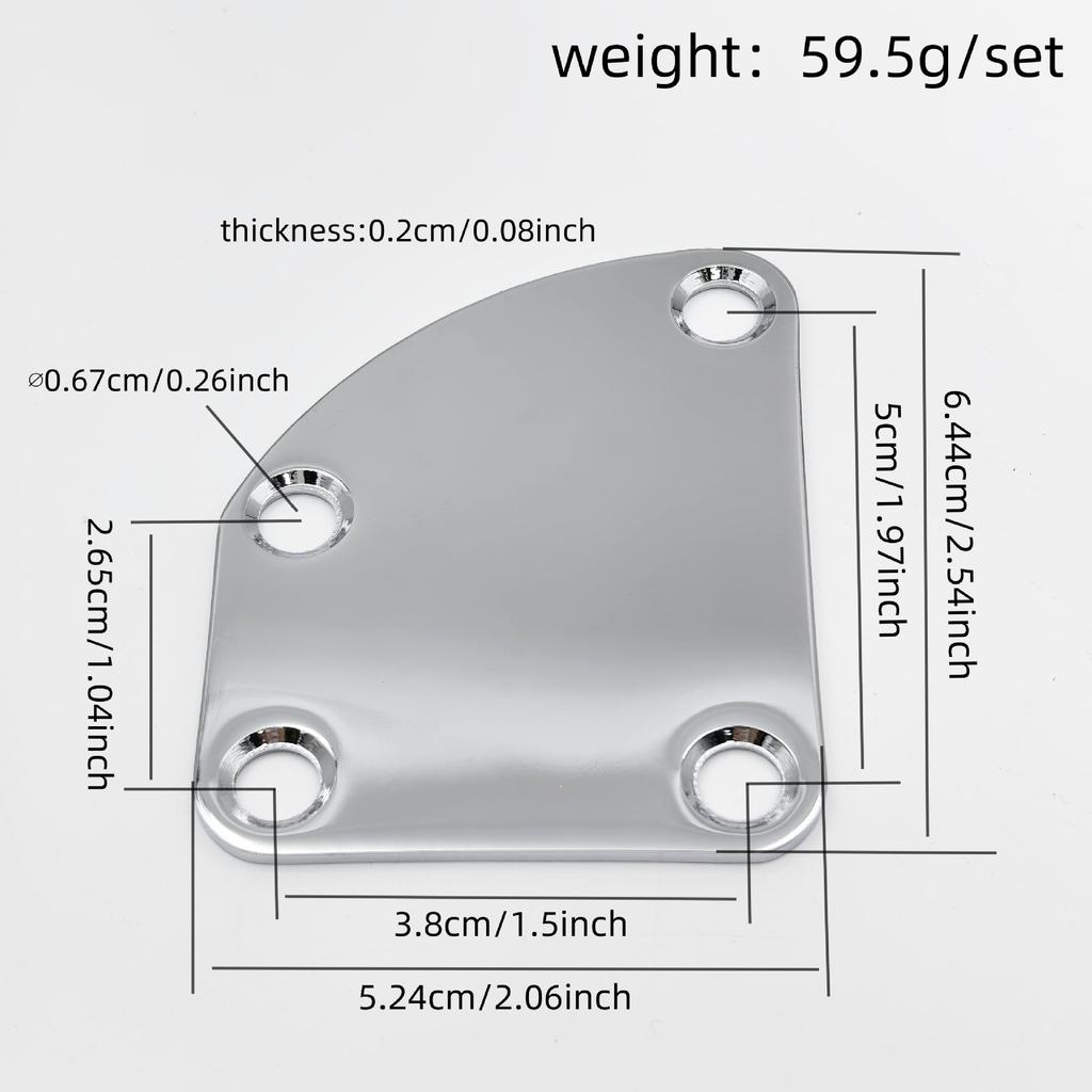 Curved Reinforcement Plate for Guitars Reinforcement Plate for Electric Guitars and Basses Neck-to-Body Joint Plate Special-Shaped Ne