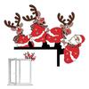 Christmas Door Corner Sign Decoration Santa Claus Deer for Home Party Right Angle