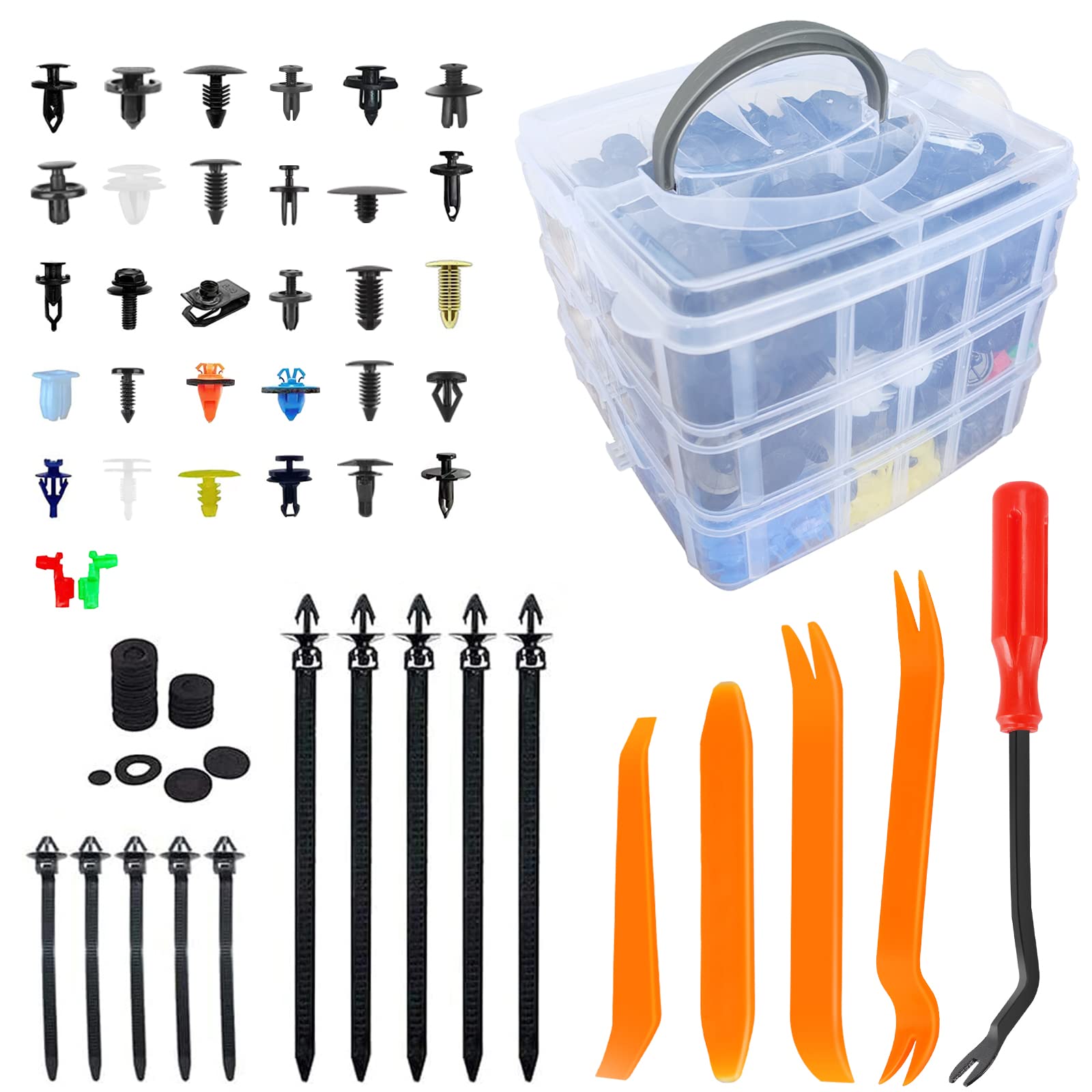 

Camtern 970 Pcs 31 Pcs Plastic Rivets Universal Car Fender Bumper Clips Push in